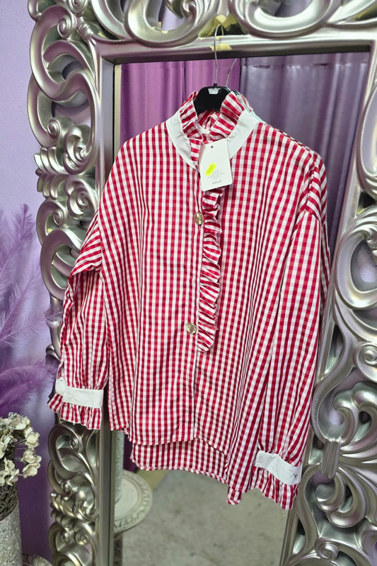 Blusa cuadritos roja