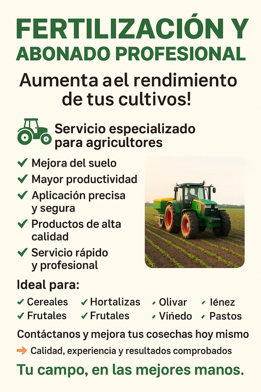 🚜Servicio de fertilización y abonado