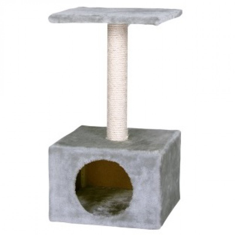 Rascador gato, color gris, 30 x 30 x 55cm.