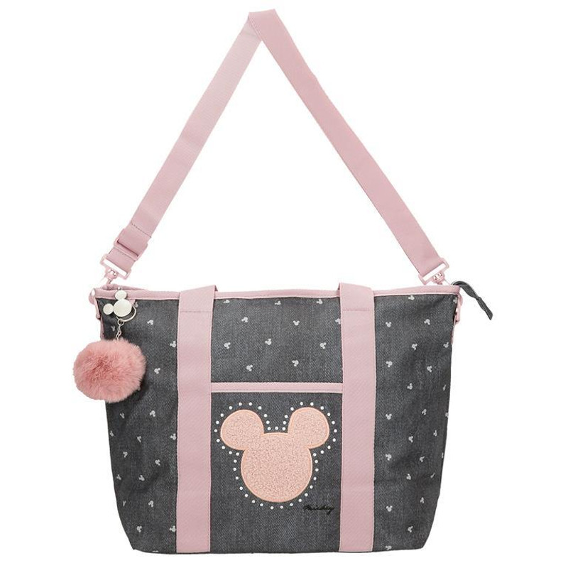 Bolso Disney Minnie gris y rosa con correa ajustable