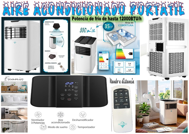 AIRE ACONDICIONADO PORTATIL ARTICO SY-AC1211